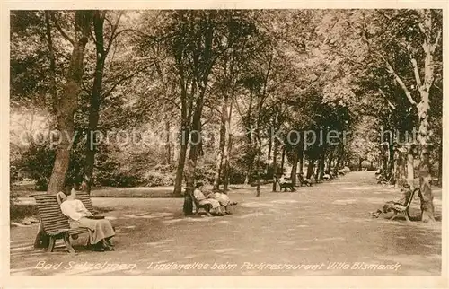 AK / Ansichtskarte Bad_Salzelmen Lindenallee beim Parkrestaurant Villa Bismarck Bad_Salzelmen