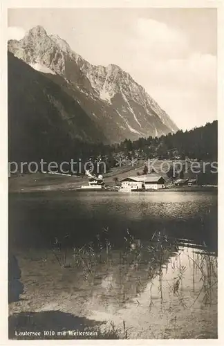 AK / Ansichtskarte Lautersee_Mittenwald mit Wetterstein Lautersee Mittenwald