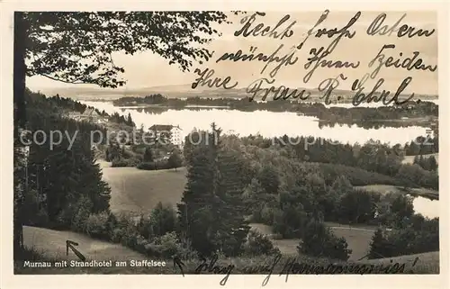 AK / Ansichtskarte Murnau_Staffelsee Strandhotel Murnau_Staffelsee