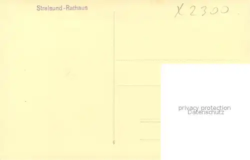 AK / Ansichtskarte Stralsund_Mecklenburg_Vorpommern Rathaus Stralsund_Mecklenburg