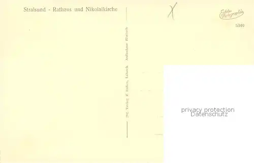 AK / Ansichtskarte Stralsund_Mecklenburg_Vorpommern Rathaus und Nikolaikirche Stralsund_Mecklenburg