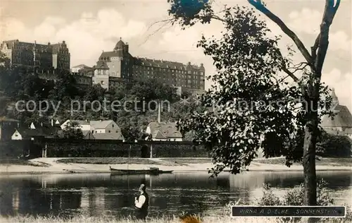 AK / Ansichtskarte Pirna Elbepartie Schloss Sonnenstein Pirna