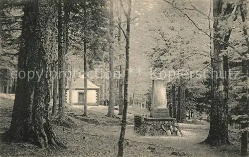 AK / Ansichtskarte Uslar_Solling Jagdhaus mit Seebach Denkmal im Solling Uslar_Solling