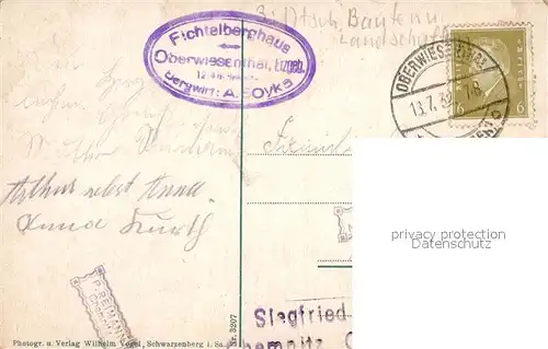 AK / Ansichtskarte Fichtelberg_Oberwiesenthal Fichtelberghaus Wetterwarte Fichtelberg