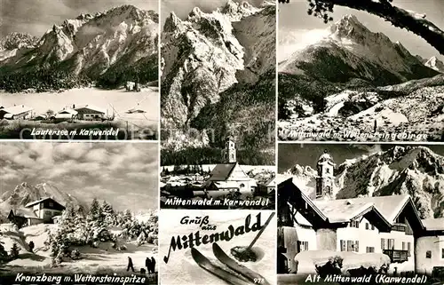 AK / Ansichtskarte Mittenwald_Bayern Lautersee Karwendel Wettersteingebirge Kranzberg Alt Mittenwald Mittenwald Bayern