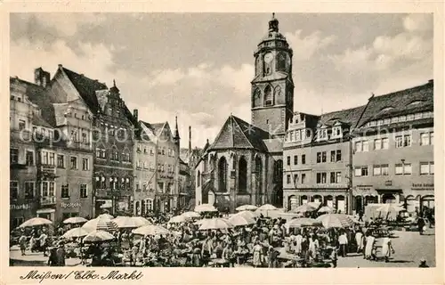 AK / Ansichtskarte Meissen_Elbe_Sachsen Markt Meissen_Elbe_Sachsen