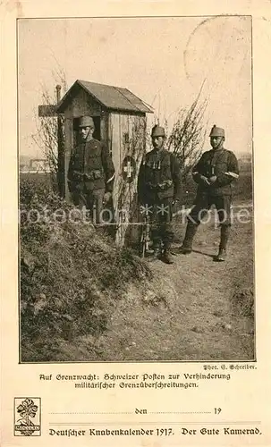 AK / Ansichtskarte Militaria Grenzwacht Schweizer Posten Verhinderung Grenzueberschreitung  Militaria