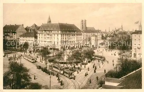 AK / Ansichtskarte Strassenbahn Muenchen Sendlingertorplatz Strassenbahn