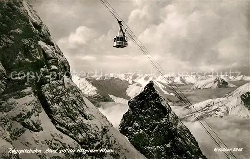 AK / Ansichtskarte Foto_Huber_H._Nr. 5385 Seilbahn Zugspitzbahn Allgaeuer Alpen  Foto_Huber_H._Nr.