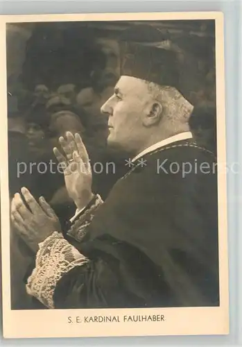 AK / Ansichtskarte Pfarrer Kardinal Faulhaber  Pfarrer