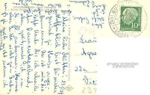 AK / Ansichtskarte Burg_Fehmarn Breite Strasse Museum Kirche Burg Fehmarn