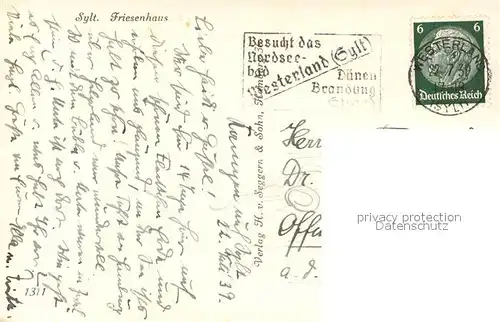 AK / Ansichtskarte Sylt Friesenhaus Sylt