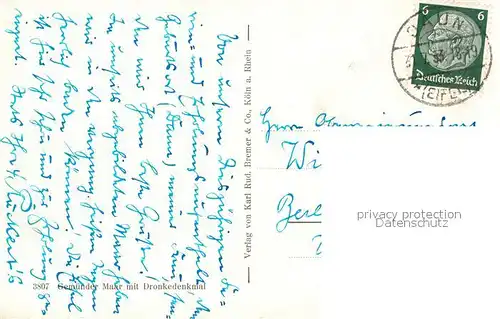 AK / Ansichtskarte Daun_Eifel Gemuender Maar mit Dronkedenkmal Daun_Eifel