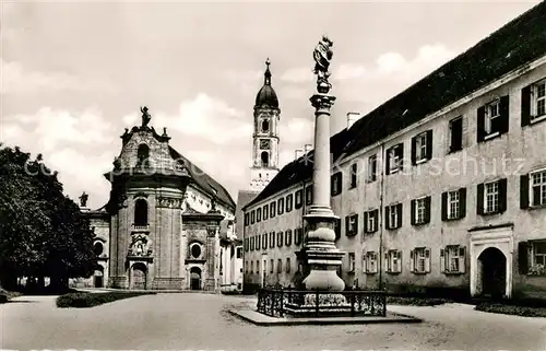 AK / Ansichtskarte Ochsenhausen Kirche Fuerstenbau und Mariensaeule Ochsenhausen