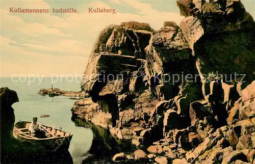 AK / Ansichtskarte Kullaberg_Ransvik Badstaelle Steilkueste Ruderboot 