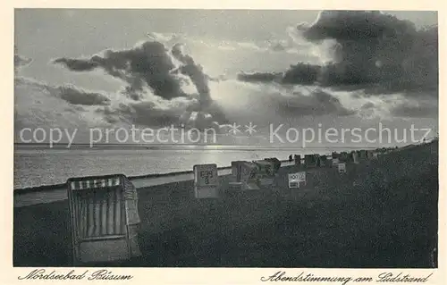 AK / Ansichtskarte Buesum_Nordseebad Abendstimmung Suedstrand Buesum_Nordseebad