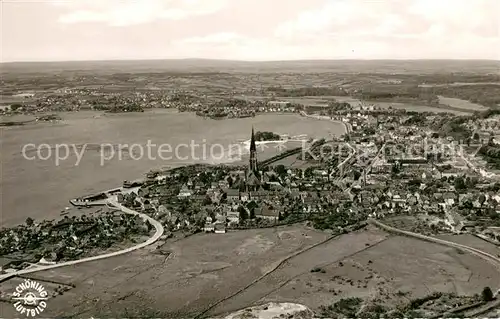 AK / Ansichtskarte Schleswig_Schlei Fliegeraufnahme Kirche Schleswig_Schlei