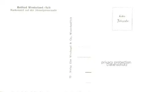 AK / Ansichtskarte Westerland_Sylt Kurkonzert Strandpromenade Westerland_Sylt