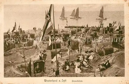 AK / Ansichtskarte Westerland_Sylt Strandleben Sandburgen Westerland_Sylt