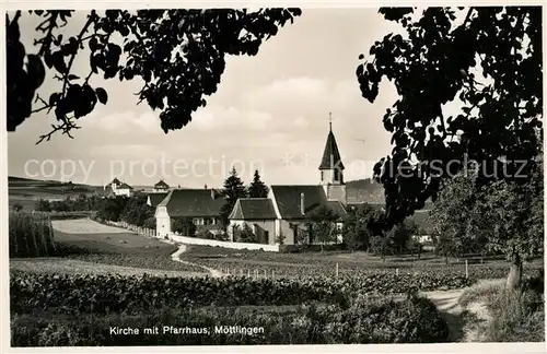 AK / Ansichtskarte Moettlingen Kirche mit Pfarrhaus Moettlingen