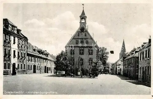 AK / Ansichtskarte Grafenwoehr Hindenburgplatz Rathaus Gasthof Grafenwoehr