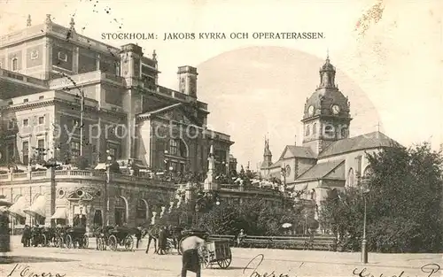 AK / Ansichtskarte Stockholm Jakobs Kyrka och Operaterassen Stockholm