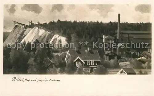 AK / Ansichtskarte Riddarhyttan med jaernvaegsstationen Riddarhyttan