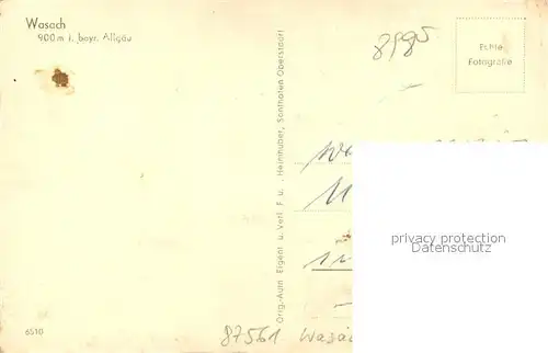 AK / Ansichtskarte Wasach_Oberstdorf Sanatorium Wasach_Oberstdorf