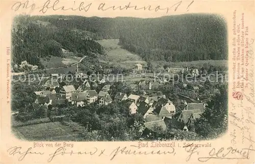 AK / Ansichtskarte Bad_Liebenzell Panorama Blick von der Burg Kurort im Schwarzwald Bad_Liebenzell