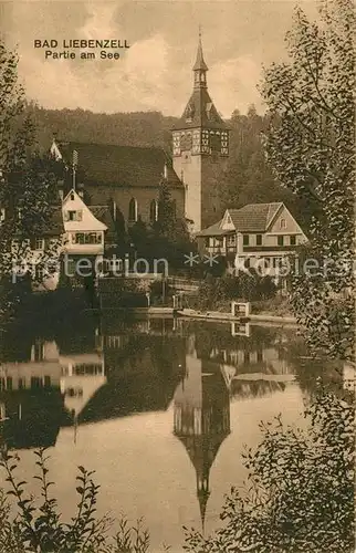 AK / Ansichtskarte Bad_Liebenzell Partie am See Kirche Wasserspiegelung Kurort im Schwarzwald Bad_Liebenzell