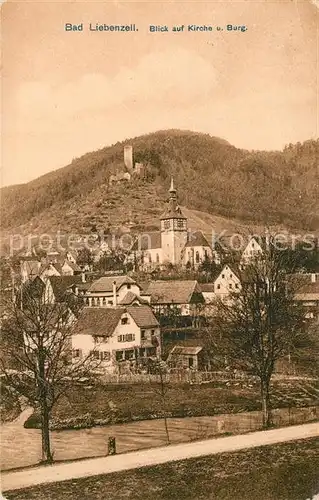 AK / Ansichtskarte Bad_Liebenzell Blick auf Kirche und Burg Kurort im Schwarzwald Bad_Liebenzell