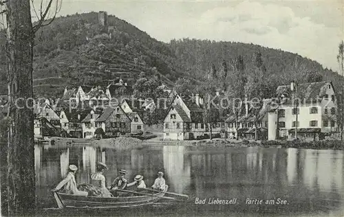 AK / Ansichtskarte Bad_Liebenzell Partie am See Blick zur Burg Bad_Liebenzell