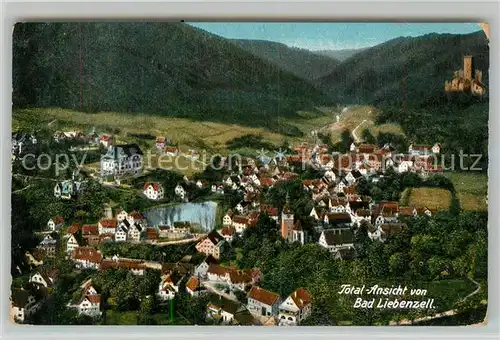 AK / Ansichtskarte Bad_Liebenzell Totalansicht mit Burg Kurort im Schwarzwald Bad_Liebenzell