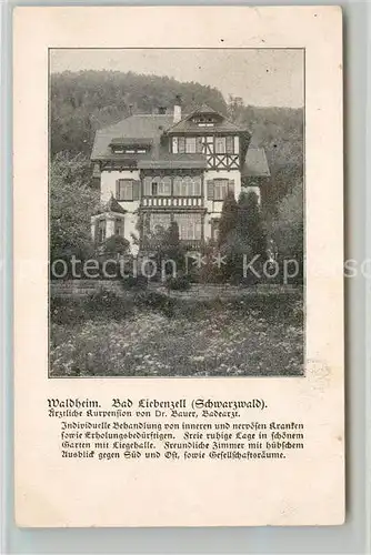 AK / Ansichtskarte Bad_Liebenzell Kurpension Waldheim Kurort im Schwarzwald Bad_Liebenzell