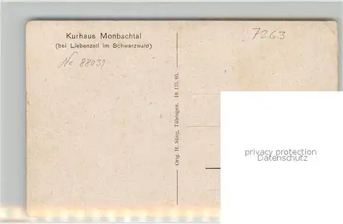 AK / Ansichtskarte Bad_Liebenzell Kurhaus Monbachtal Kurort im Schwarzwald Bad_Liebenzell
