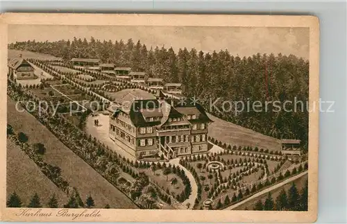 AK / Ansichtskarte Unterlengenhardt Kurhaus Burghalde aus der Vogelperspektive Illustration Unterlengenhardt