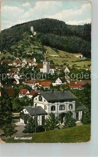 AK / Ansichtskarte Bad_Liebenzell Teilansicht mit Kirche Blick zur Burg Kurort im Schwarzwald Bad_Liebenzell