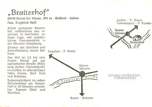 AK / Ansichtskarte Kuens Braiterhof  Kuens