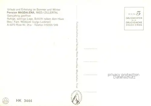 AK / Ansichtskarte Ried_Zillertal Pension Magdalena  Ried_Zillertal