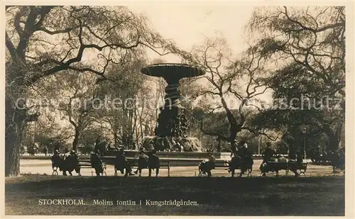 AK / Ansichtskarte Stockholm Molins fontaen Kungstraedgarden Stockholm