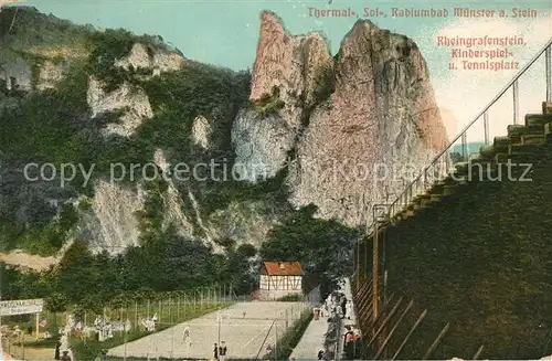 AK / Ansichtskarte Muenster_Stein_Ebernburg_Bad Radiumbad Rheingrafenstein Tennisplatz Muenster_Stein