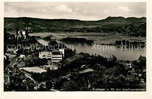 AK / Ansichtskarte Remagen Fliegeraufnahme mit Apollinariskirche Remagen