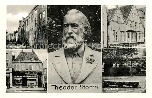 AK / Ansichtskarte Husum_Nordfriesland Bueste Wohnhaus Elternhaus Geburtshaus und Grabstaette von Theodor Storm  Husum_Nordfriesland