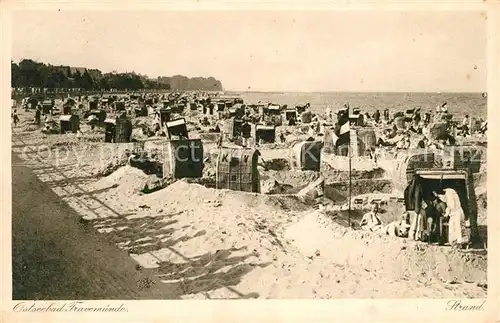 AK / Ansichtskarte Travemuende_Ostseebad Strand Travemuende_Ostseebad