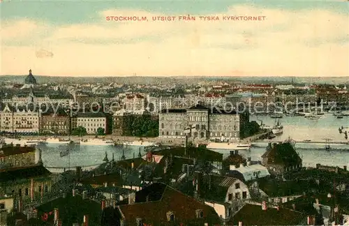 AK / Ansichtskarte Stockholm Utsigt Fran Tyska Kyrktornet Stockholm