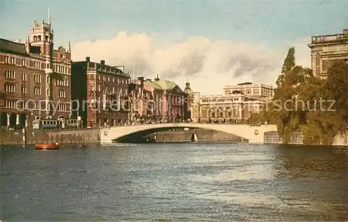 AK / Ansichtskarte Stockholm Riksbron Rosenbad Arvforstens Palats Koenigliche Oper Stockholm