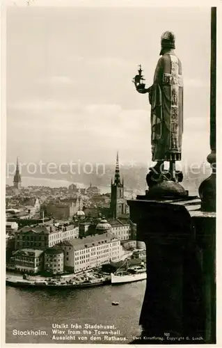 AK / Ansichtskarte Stockholm Blick vom Rathaus  Stockholm