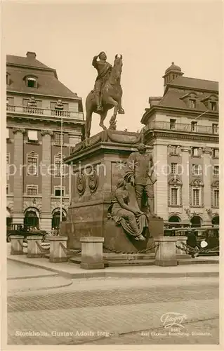 AK / Ansichtskarte Stockholm Gustav Adolf Denkmal Stockholm