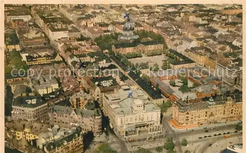 AK / Ansichtskarte Stockholm Fliegeraufnahme Schauspielhaus oestermalmskirche Stockholm