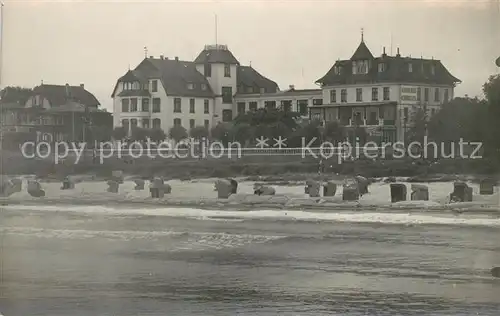 AK / Ansichtskarte Scharbeutz_Ostseebad Ansicht vom Meer aus Strand Hotels Scharbeutz_Ostseebad